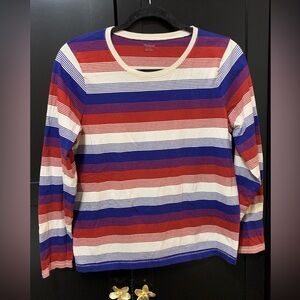 Madewell Womens Large Striped Long Sleeve Tee preppy basic everyday essentials